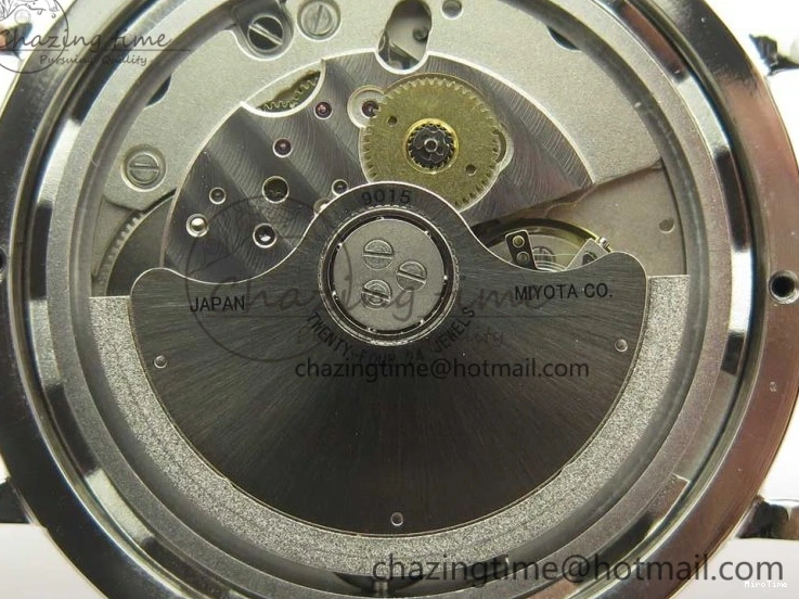 MIROTIME 1224 Fashionable Portofino IW458101 Diamond Bezel SS MK 1:1 Best Edition Blue Dial On Blue Leather Strap MIYOTA 7169